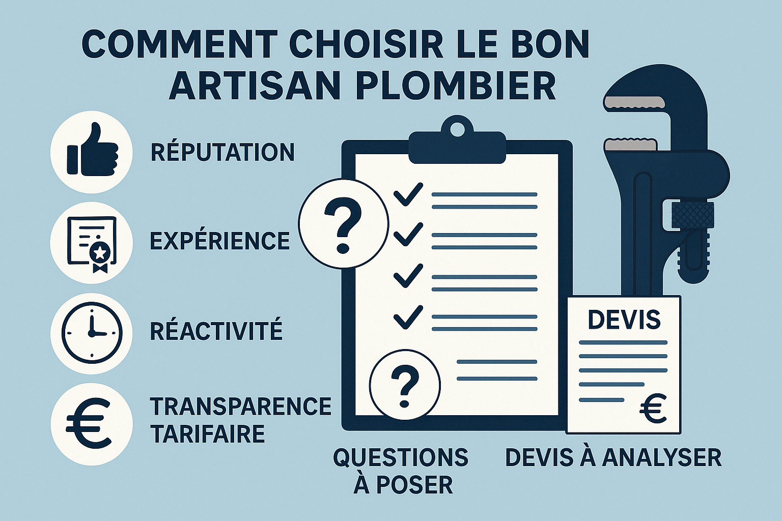 Comment choisir le bon artisan plombier : critères, questions à poser, devis à analyser